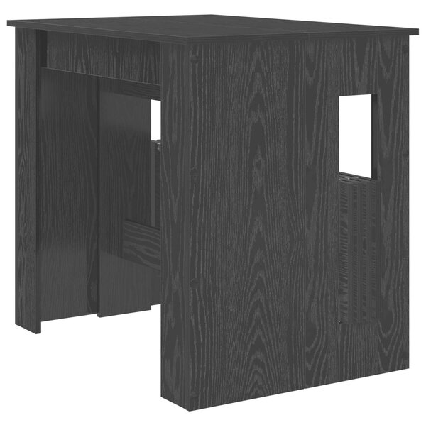 VidaXL Étkezőasztal 180 x 85 x 75 cm Szerelt Fa Fekete Tölgy
