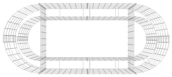 Horganyzott vas gabion magaságyás 120 x 50 x 50 cm