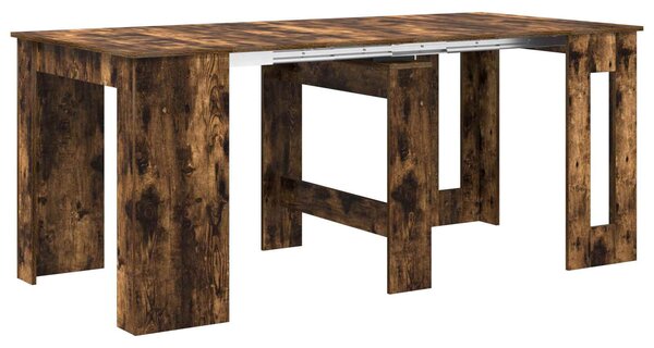 VidaXL Étkezőasztal 180 x 85 x 75 cm Szerelt Fa Füstös Tölgy