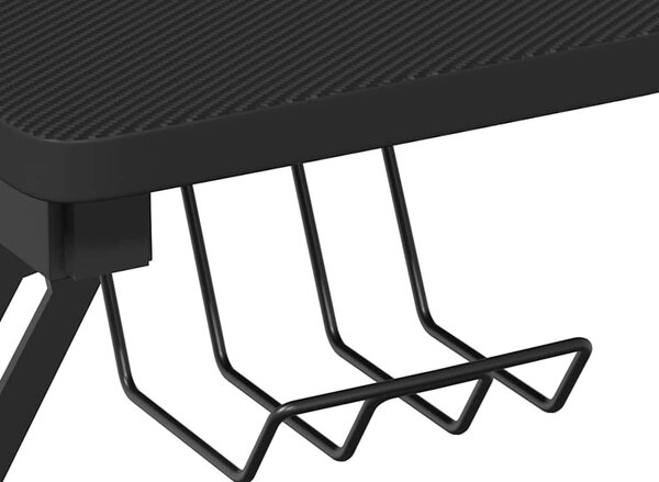 Fekete Y-lábú gamer asztal 90 x 60 x 75 cm