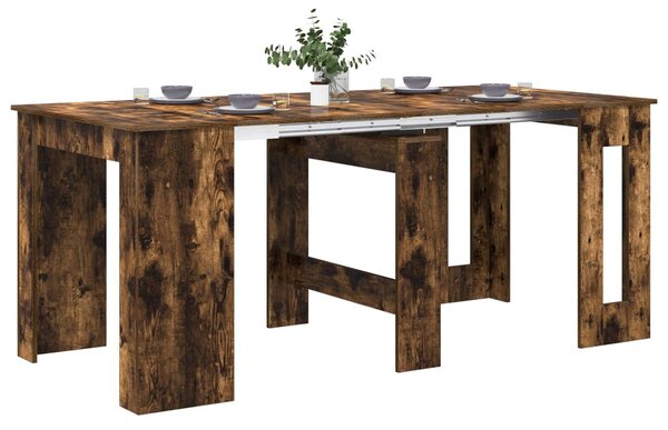 VidaXL Étkezőasztal 180 x 85 x 75 cm Szerelt Fa Füstös Tölgy