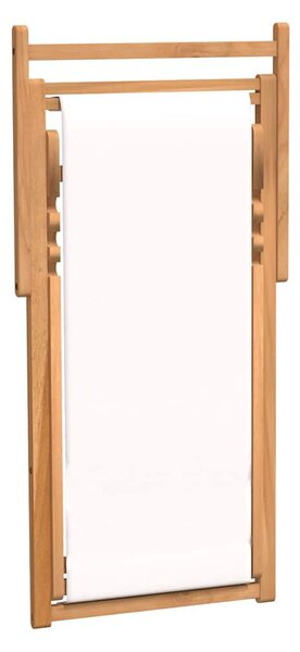 Krémszínű tíkfa napozószék 56 x 105 x 96 cm