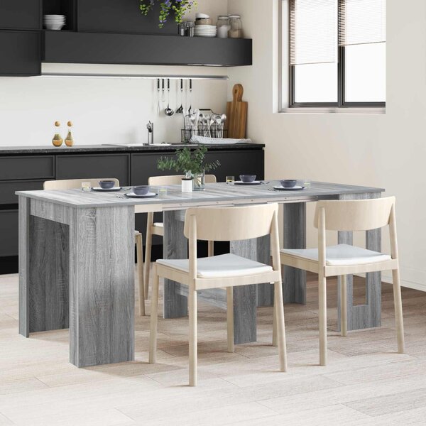 VidaXL Étkezőasztal 180 x 85 x 75 cm Szerelt Fa Szürke Sonoma