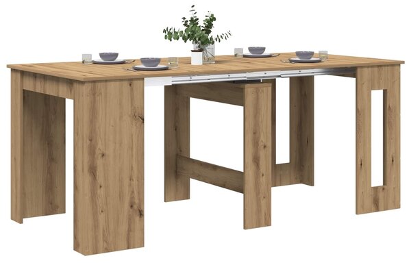 VidaXL Étkezőasztal 180 x 85 x 75 cm Szerelt Fa Kézműves Tölgy