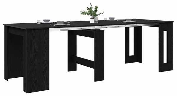 VidaXL Étkezőasztal 240 x 85 x 75 cm Szerelt Fa Fekete Tölgy