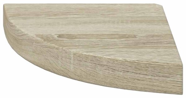 2 db tölgyszínű MDF lebegő sarokpolc 25 x 25 x 3,8 cm