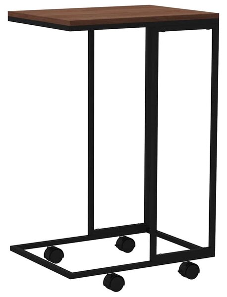 Fekete szerelt fa kisasztal kerekekkel 40 x 30 x 63,5 cm