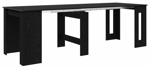 VidaXL Étkezőasztal 240 x 85 x 75 cm Szerelt Fa Fekete Tölgy