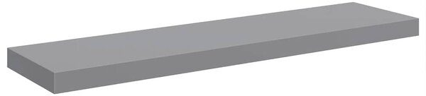 2 db szürke MDF lebegő fali polc 90 x 23,5 x 3,8 cm