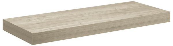 2 db tölgyszínű MDF lebegő fali polc 60 x 23,5 x 3,8 cm