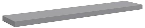 2 db szürke MDF lebegő fali polc 120 x 23,5 x 3,8 cm