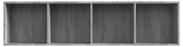 Szürke sonoma színű szerelt fa könyv-/TV-szekrény 143x30x36 cm