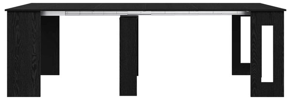 VidaXL Étkezőasztal 240 x 85 x 75 cm Szerelt Fa Fekete Tölgy