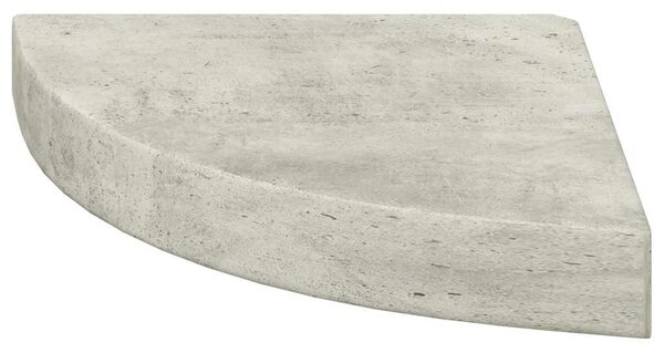 4 db betonszürke MDF fali sarokpolc 25 x 25 x 3,8 cm