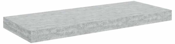 2 db betonszürke MDF lebegő fali polc 60 x 23,5 x 3,8 cm