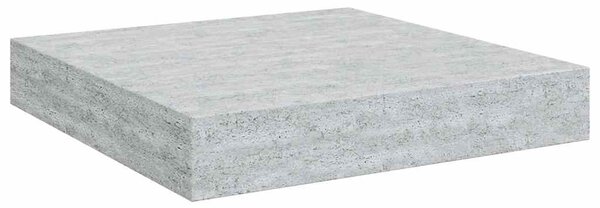 4 db betonszürke MDF lebegő fali polc 23 x 23,5 x 3,8 cm