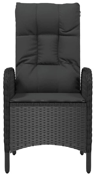 2 db fekete polyrattan kültéri szék