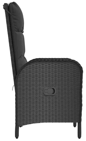 2 db fekete polyrattan kültéri szék