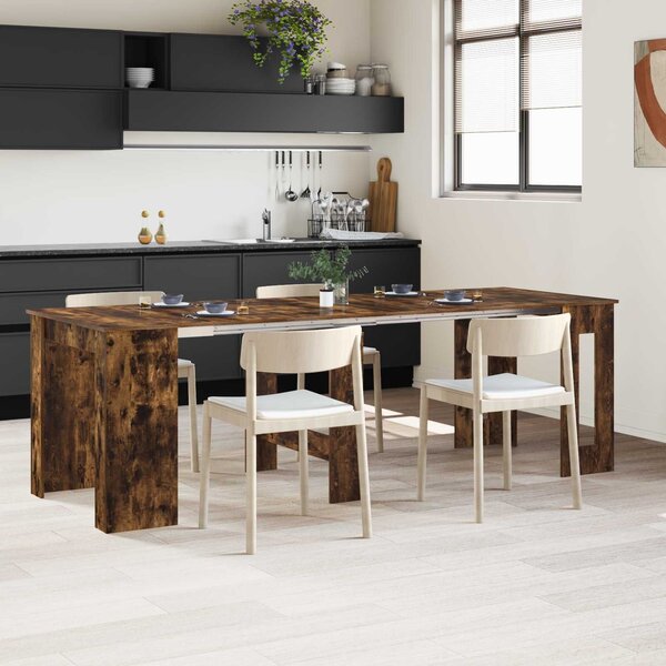 VidaXL Étkezőasztal 240 x 85 x 75 cm Szerelt Fa Füstös Tölgy