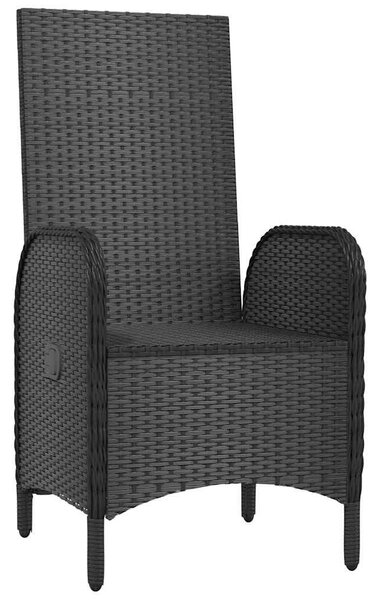2 db fekete polyrattan kültéri szék
