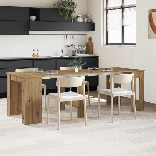 VidaXL Étkezőasztal 240 x 85 x 75 cm Szerelt Fa Kézműves Tölgy