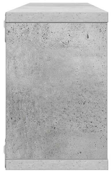 2 db betonszürke szerelt fa négyszögű fali polc 60 x 15 x 23 cm