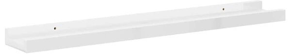 4 db magasfényű fehér fali polc 60 x 9 x 3 cm