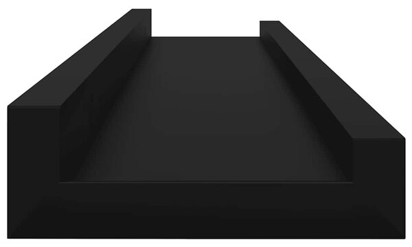 4 db fekete fali polc 60 x 9 x 3 cm
