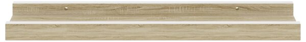 4 db fehér és sonoma tölgy színű fali polc 40 x 9 x 3 cm