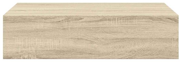Tölgyszínű MDF falra szerelhető fiókos polc 40 x 23,5 x 10 cm