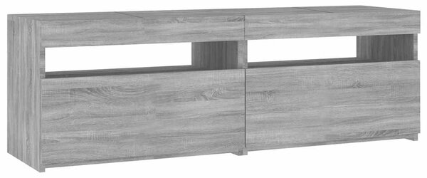 Szürke sonoma színű TV-szekrény LED-lámpákkal 120 x 35 x 40 cm