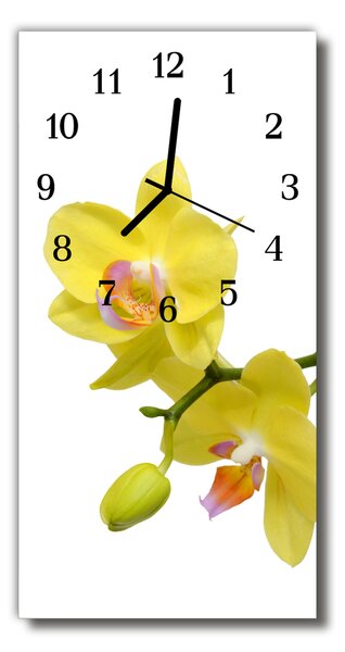 Négyszögletes üvegóra Orchidea sárga orchidea virágok 30x60