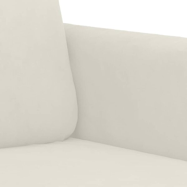 Kétszemélyes krémszínű bársony kanapé 120 cm