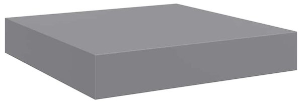 2 db szürke MDF lebegő fali polc 23 x 23,5 x 3,8 cm