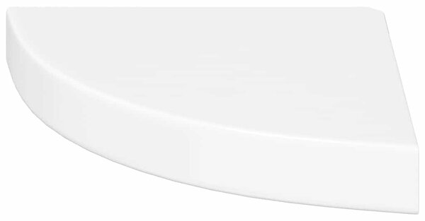 4 db magasfényű fehér MDF lebegő sarokpolc 25 x 25 x 3,8 cm