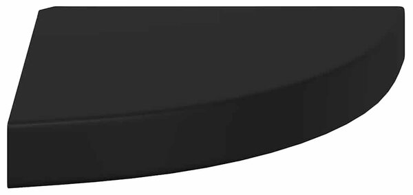 Fekete MDF lebegő sarokpolc 25 x 25 x 3,8 cm