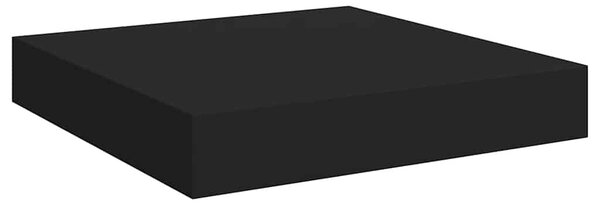 2 db fekete MDF lebegő fali polc 23 x 23,5 x 3,8 cm