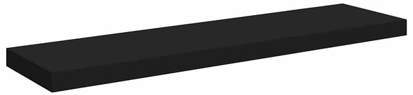 2 db fekete MDF lebegő fali polc 90 x 23,5 x 3,8 cm