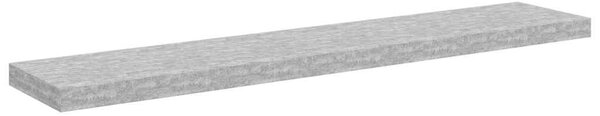 2 db betonszürke MDF lebegő fali polc 120 x 23,5 x 3,8 cm