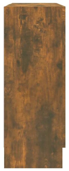 Füstös tölgy színű szerelt fa vitrinszekrény 82,5x30,5x80 cm