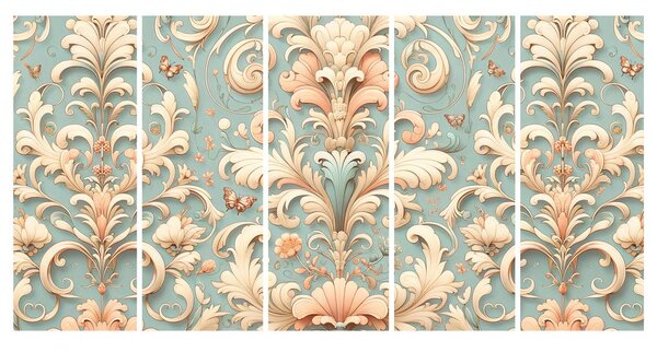 5 részes kép vintage ornamentumok