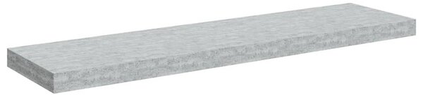 4 db betonszürke MDF lebegő fali polc 90 x 23,5 x 3,8 cm