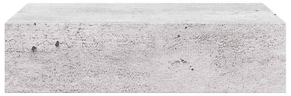 Betonszürke MDF falra szerelhető fiókos polc 40 x 23,5 x 10 cm