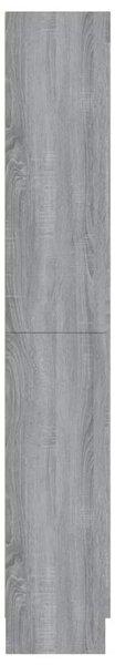 Szürke sonoma szerelt fa vitrinszekrény 82,5x30,5x185 cm