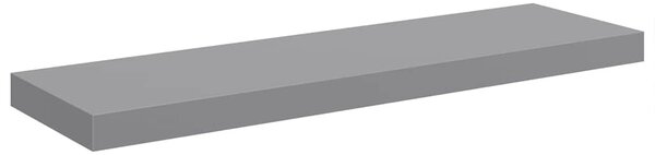 2 db szürke MDF lebegő fali polc 80 x 23,5 x 3,8 cm