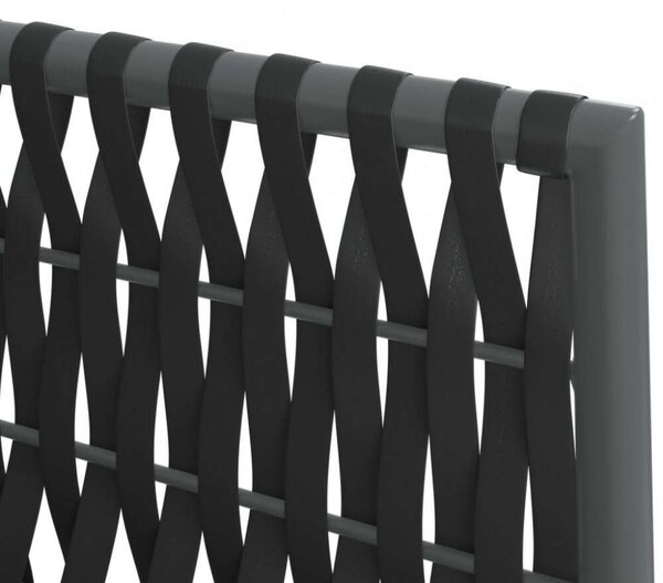 VidaXL 5-részes polyrattan és acél kerti étkezőgarnitúra párnával