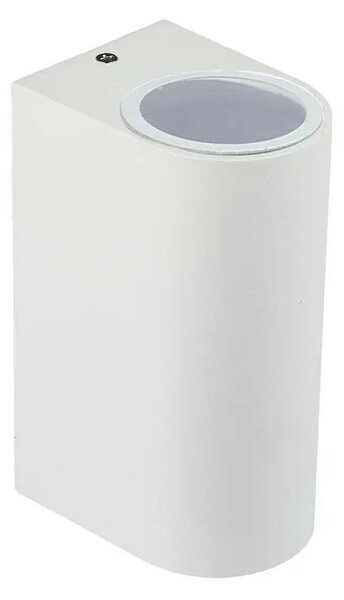 V-TAC kültéri, kerek, fehér fali lámpa, 2xGU10 foglalattal - SKU 7542