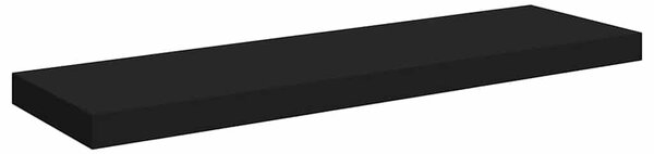 2 db fekete MDF lebegő fali polc 80 x 23,5 x 3,8 cm