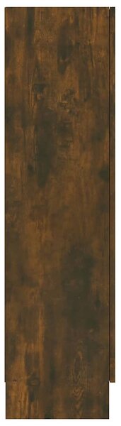 Füstös tölgyszínű szerelt fa vitrinszekrény 82,5x30,5x115 cm