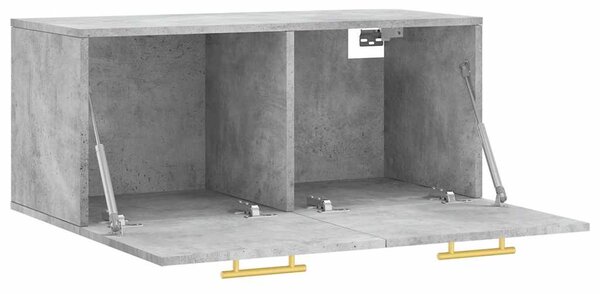 Betonszürke szerelt fa faliszekrény 80 x 36,5 x 35 cm